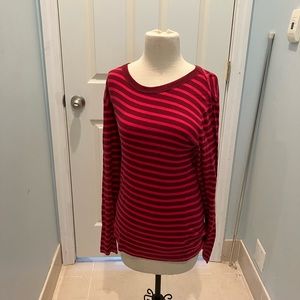 - **GAP** Super soft Pink and Burgundy Diagonal Striped Sweater